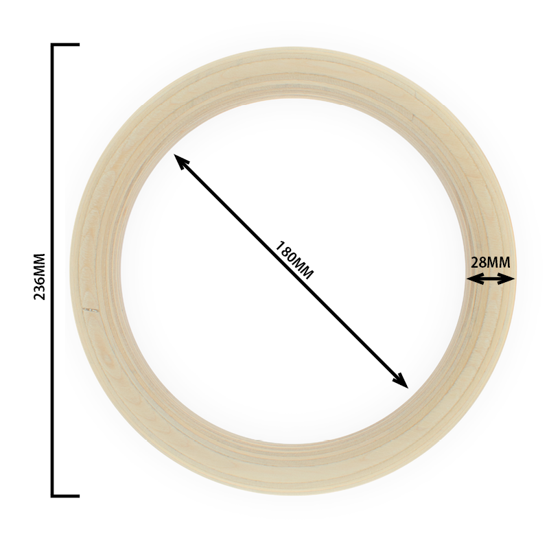 Wooden Gymnastics Rings 28MM – Includes Adjustable Straps and Carrying Bag | StreetGains®
