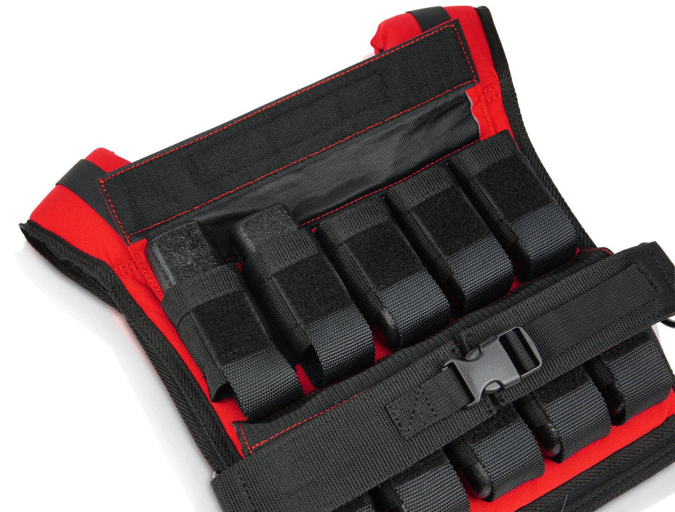Gilet lesté 20 kg rouge – Poids inclus | StreetGains®