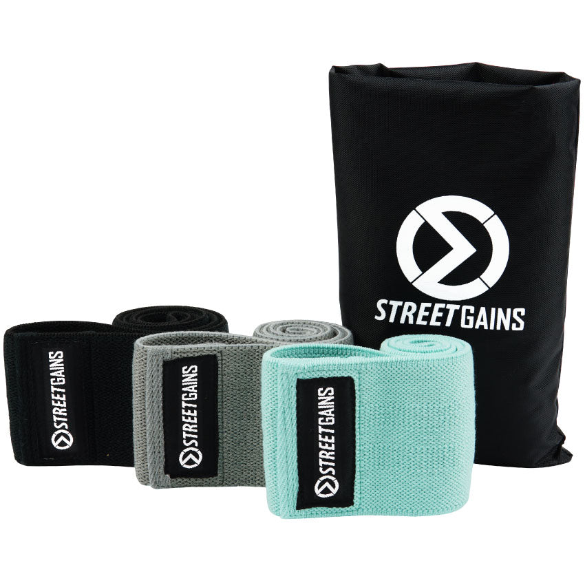 Pack de bandes de résistance en tissu pour fessiers – Sac de rangement inclus | StreetGains®