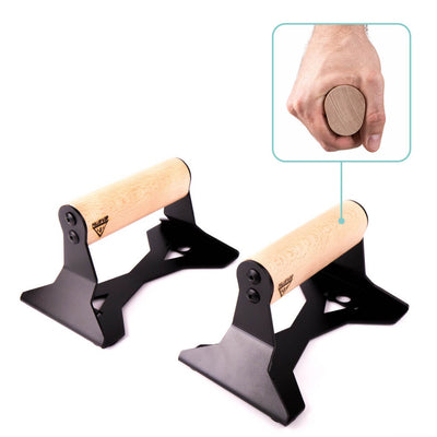 Barres de pompes avec poignées ergonomiques en bois - Pullup & Dip®