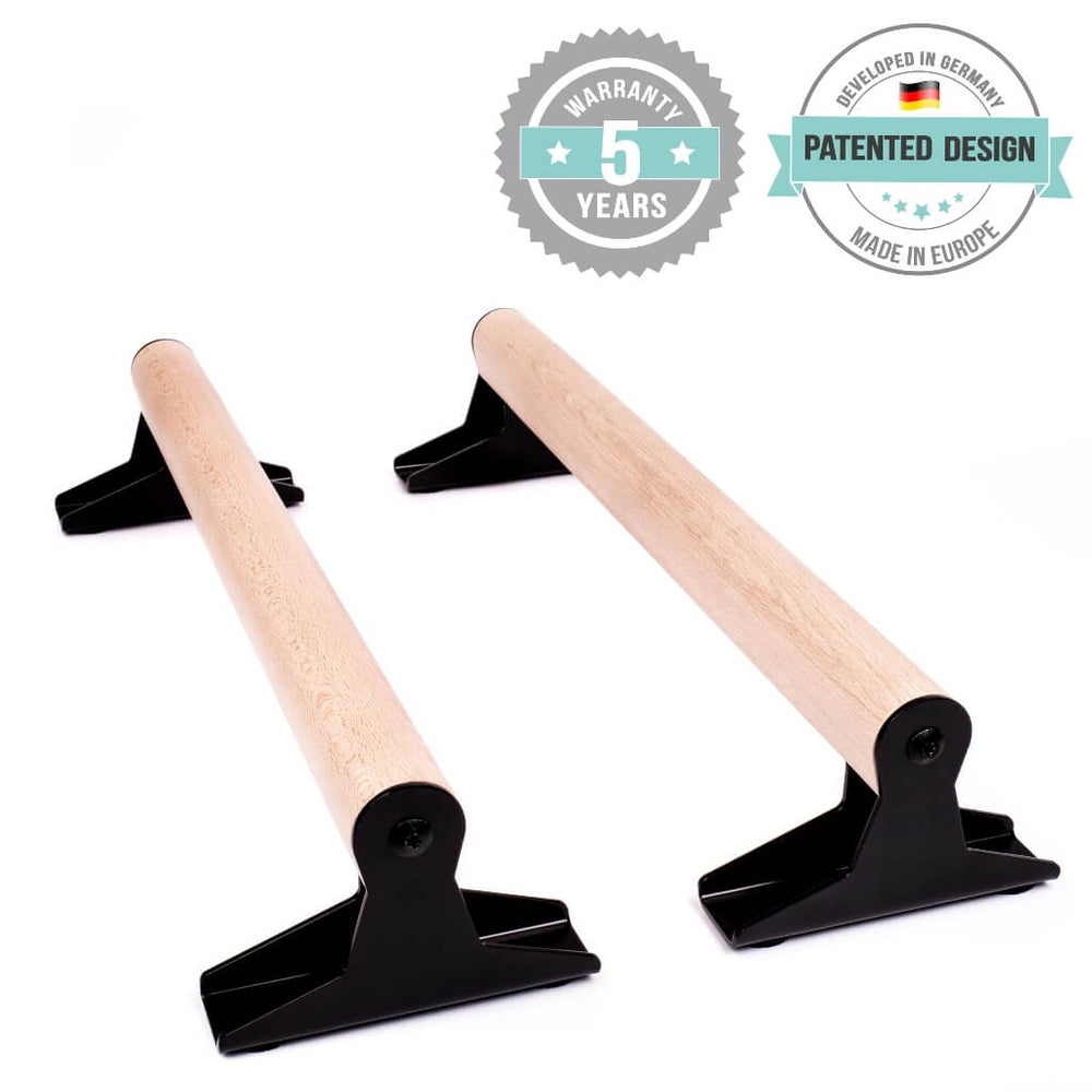 Parallettes en bois avec manche ergonomique - Basses | Pullup & Dip®