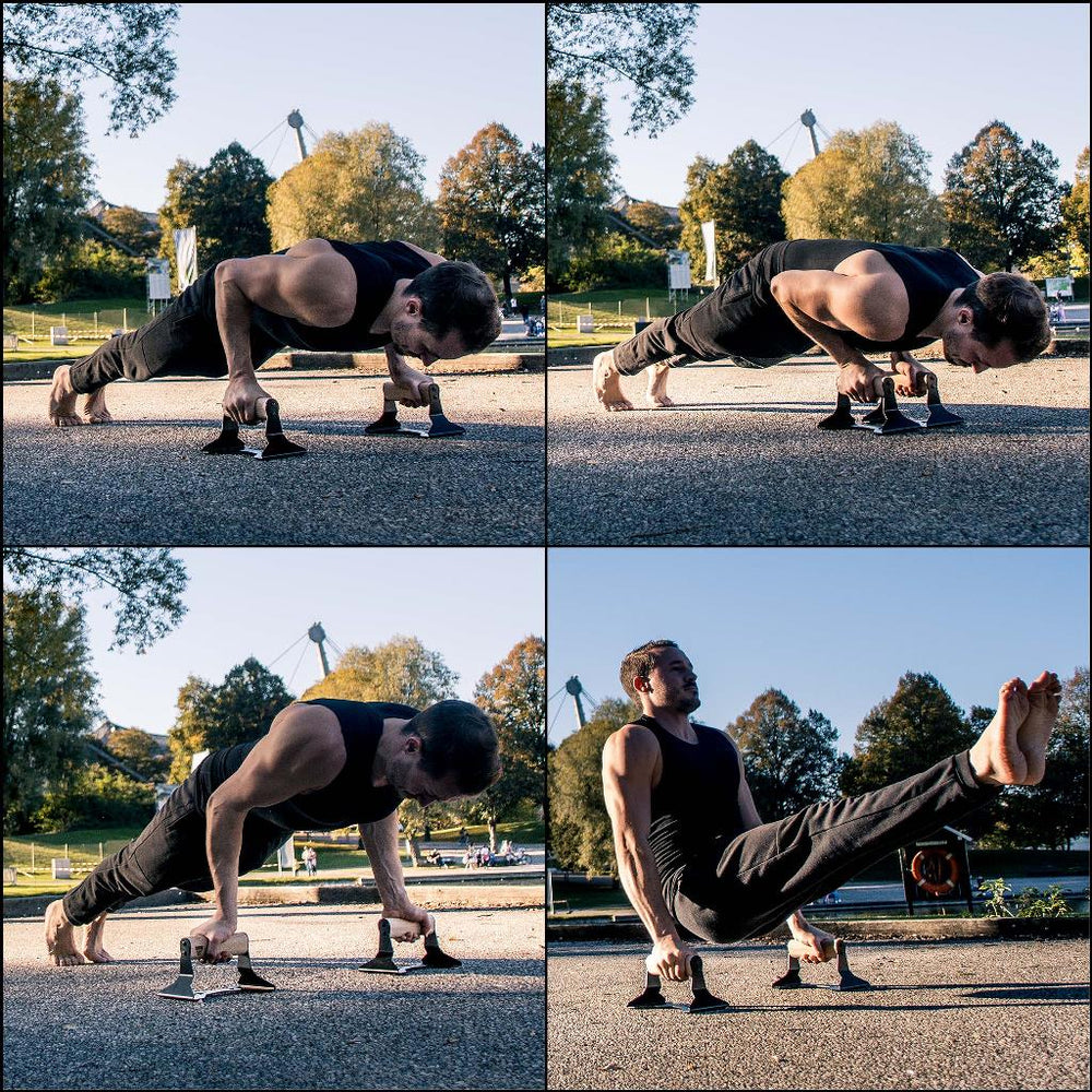 Push-up Bars with Ergonomic Wooden Handles - Pullup & Dip®