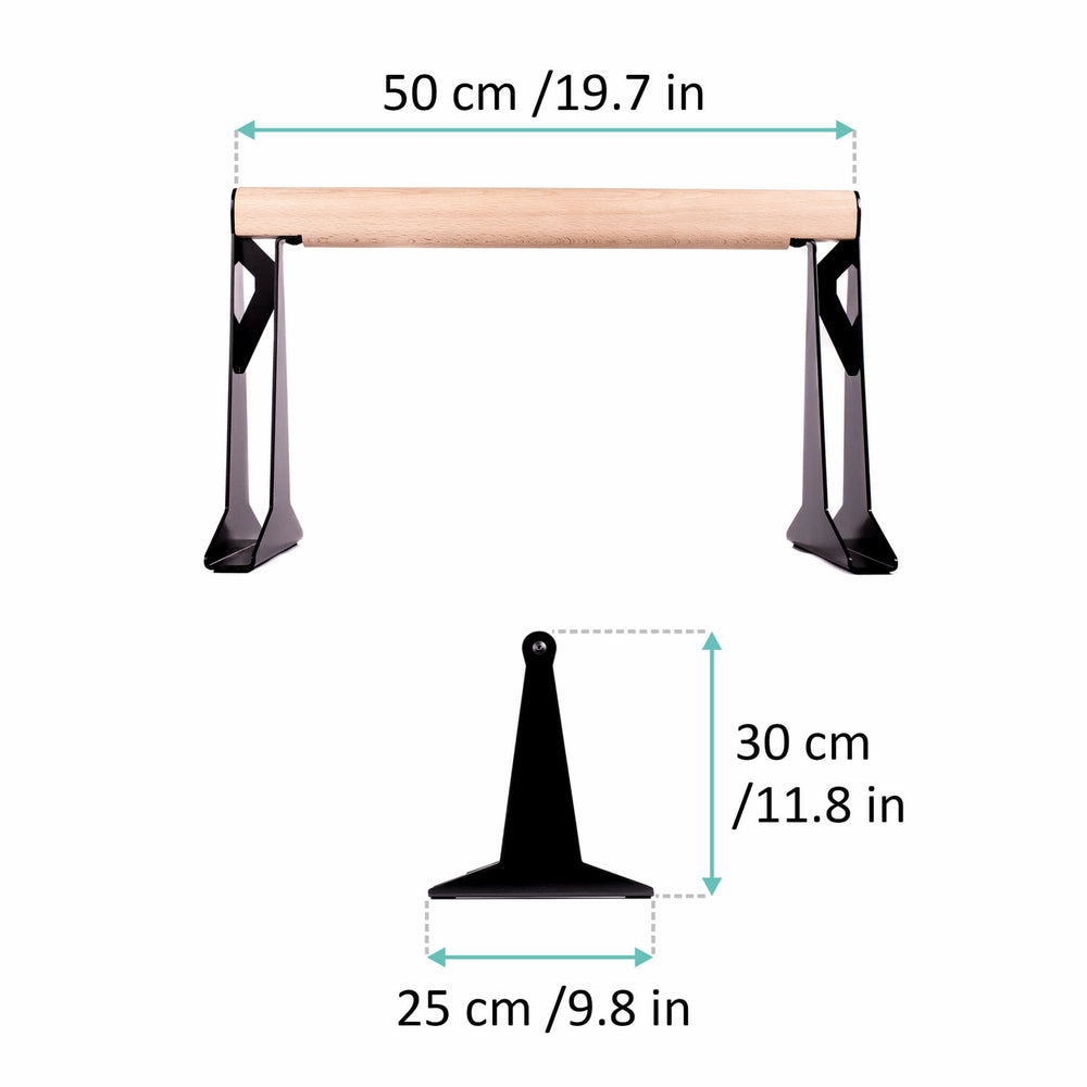 Holz-Parallettes mit ergonomischem Holzgriff – mittel | Pullup & Dip®