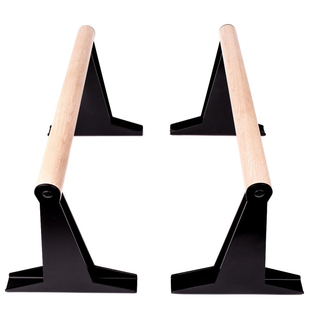 Holz-Parallettes mit ergonomischem Holzgriff – mittel | Pullup & Dip®