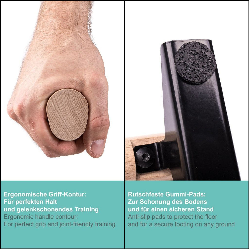 Holz-Parallettes mit ergonomischem Holzgriff – mittel | Pullup & Dip®