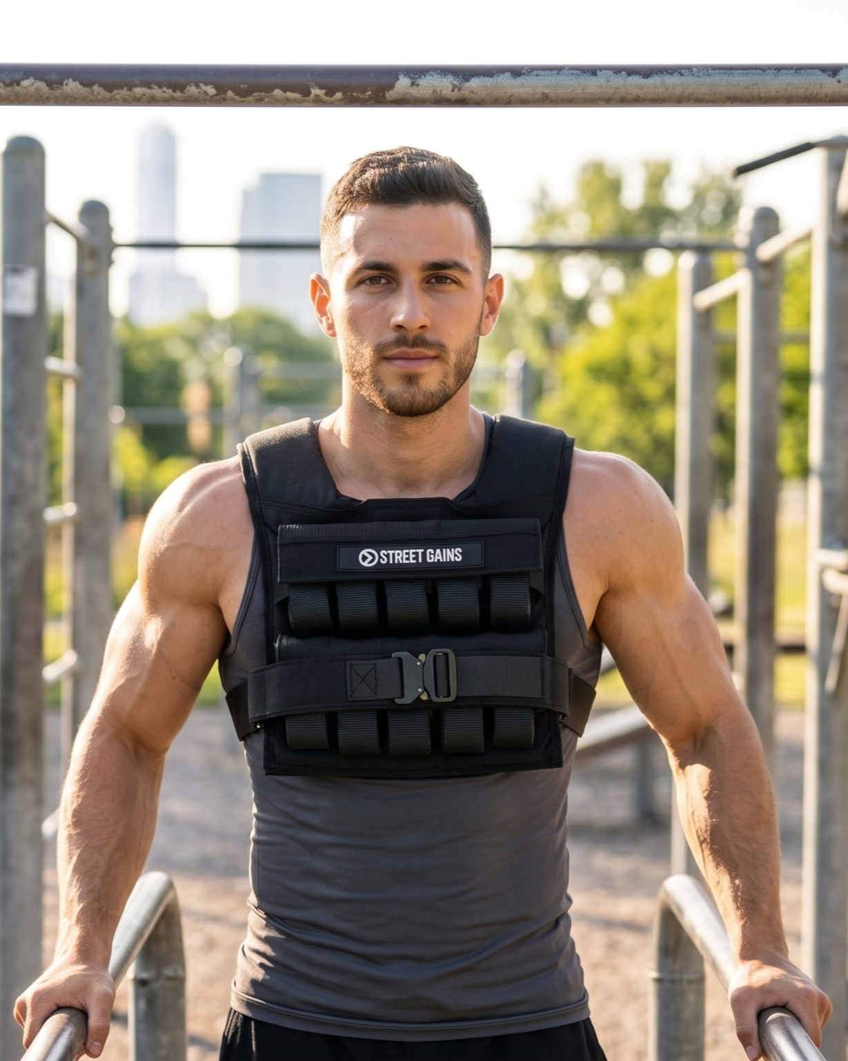 Gilet lesté 20 kg noir – Poids inclus | StreetGains®