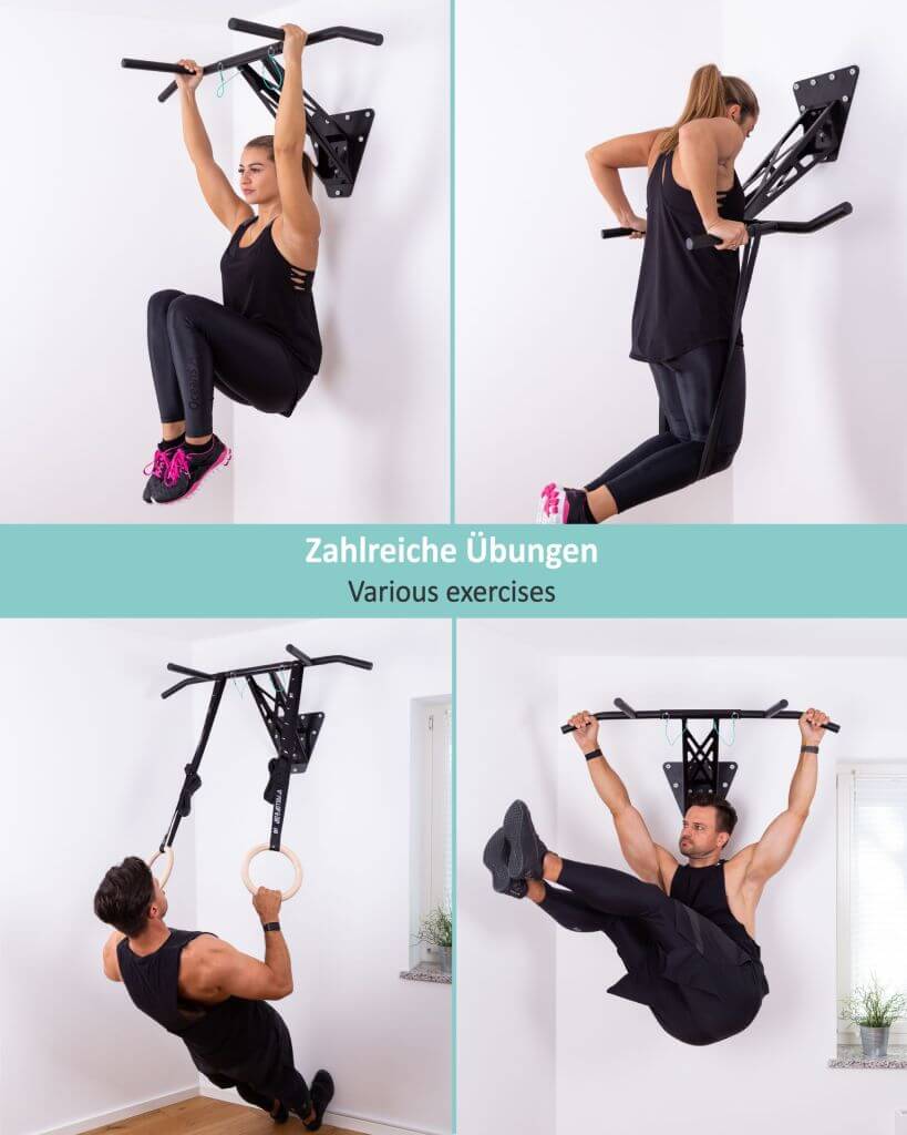 Tragbare Klimmzugstange und Dip-Bar – Montage an Innen- und Außenwänden oder Bäumen | Pullup & Dip®
