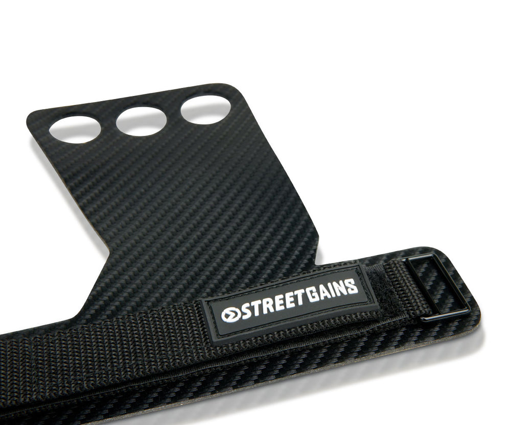 Maniques StreetGains® en fibre de carbone taille L – Protège-mains pour callisthénie, crossfit et fitness – Coussinets réglables pour un maintien et une protection optimaux