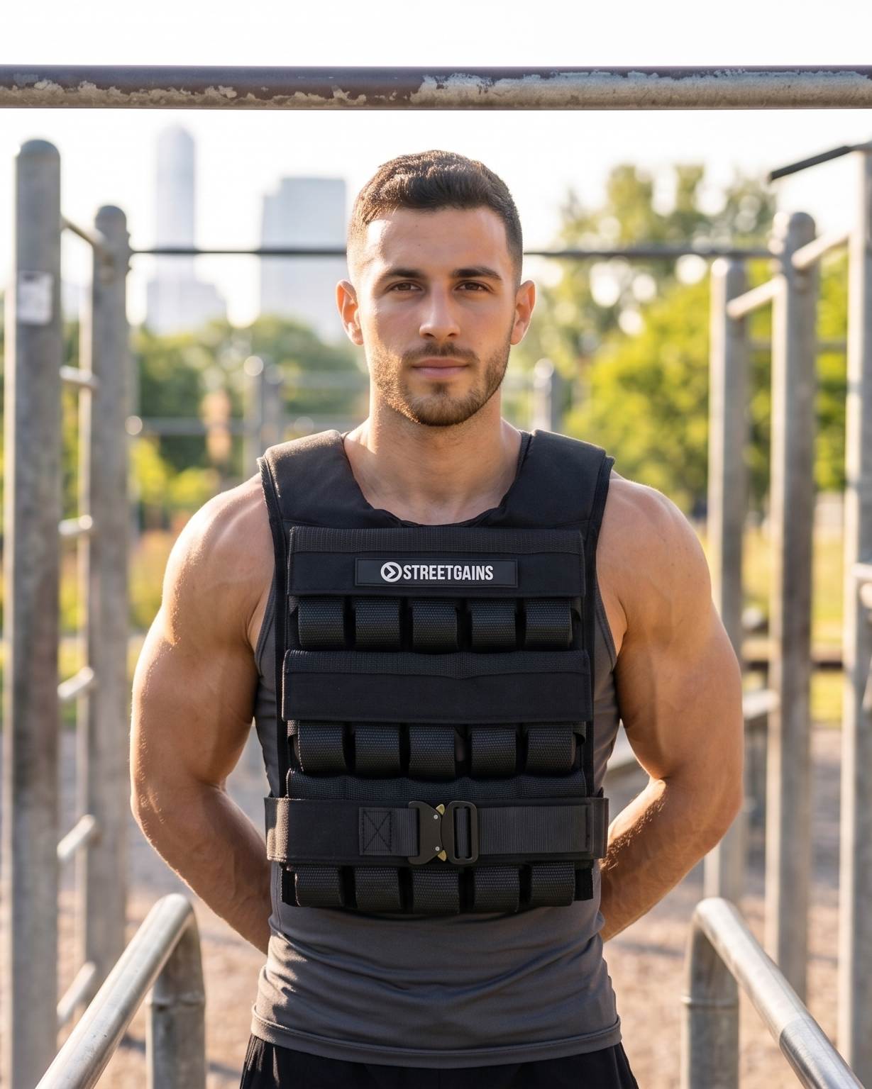 Gilet lesté 30 kg noir – Poids inclus | StreetGains®