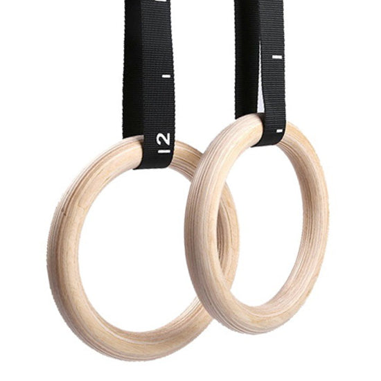 Wooden Gymnastics Rings 28MM – Includes Adjustable Straps and Carrying Bag | StreetGains®
