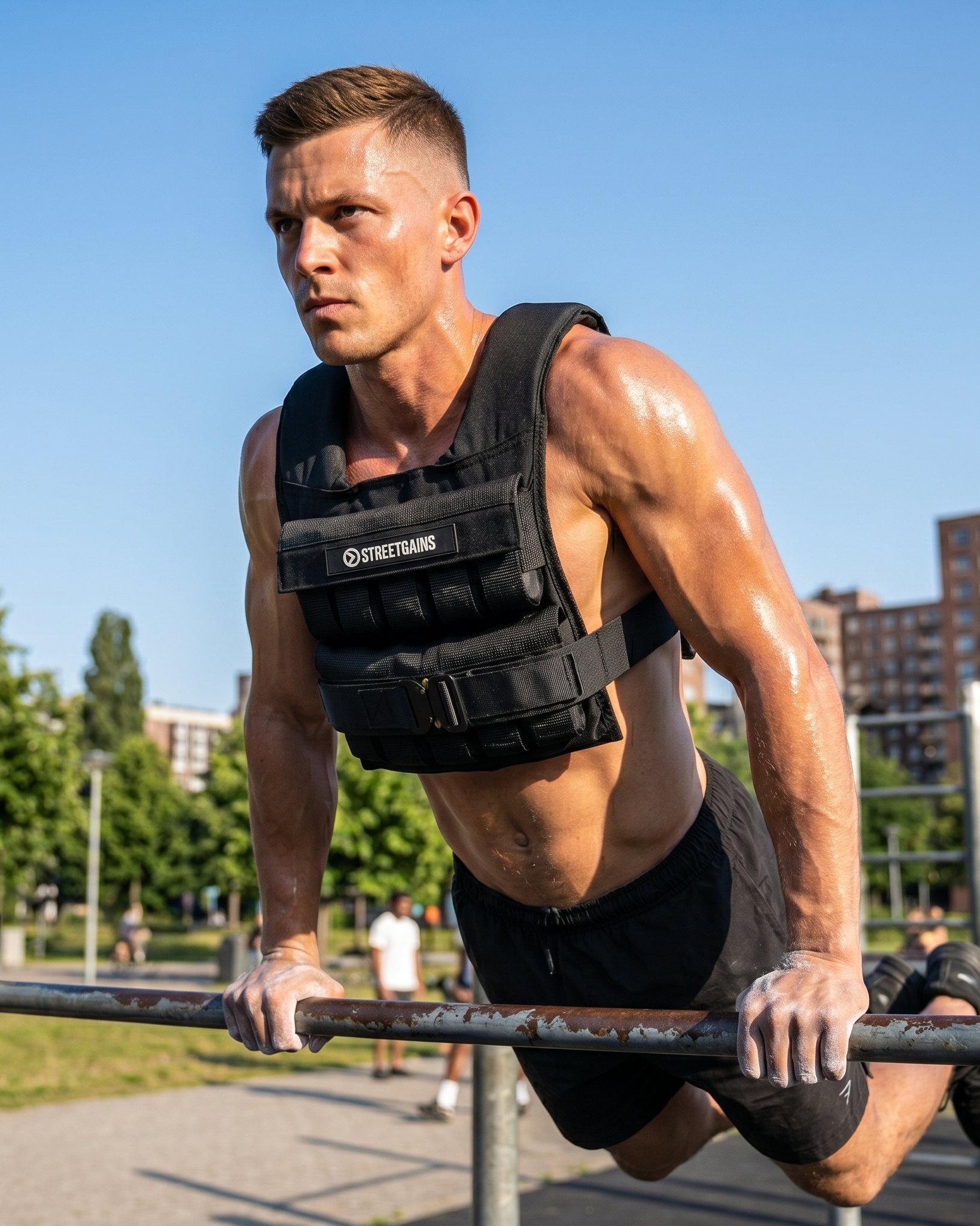 Gilet lesté 20 kg noir – Poids inclus | StreetGains®