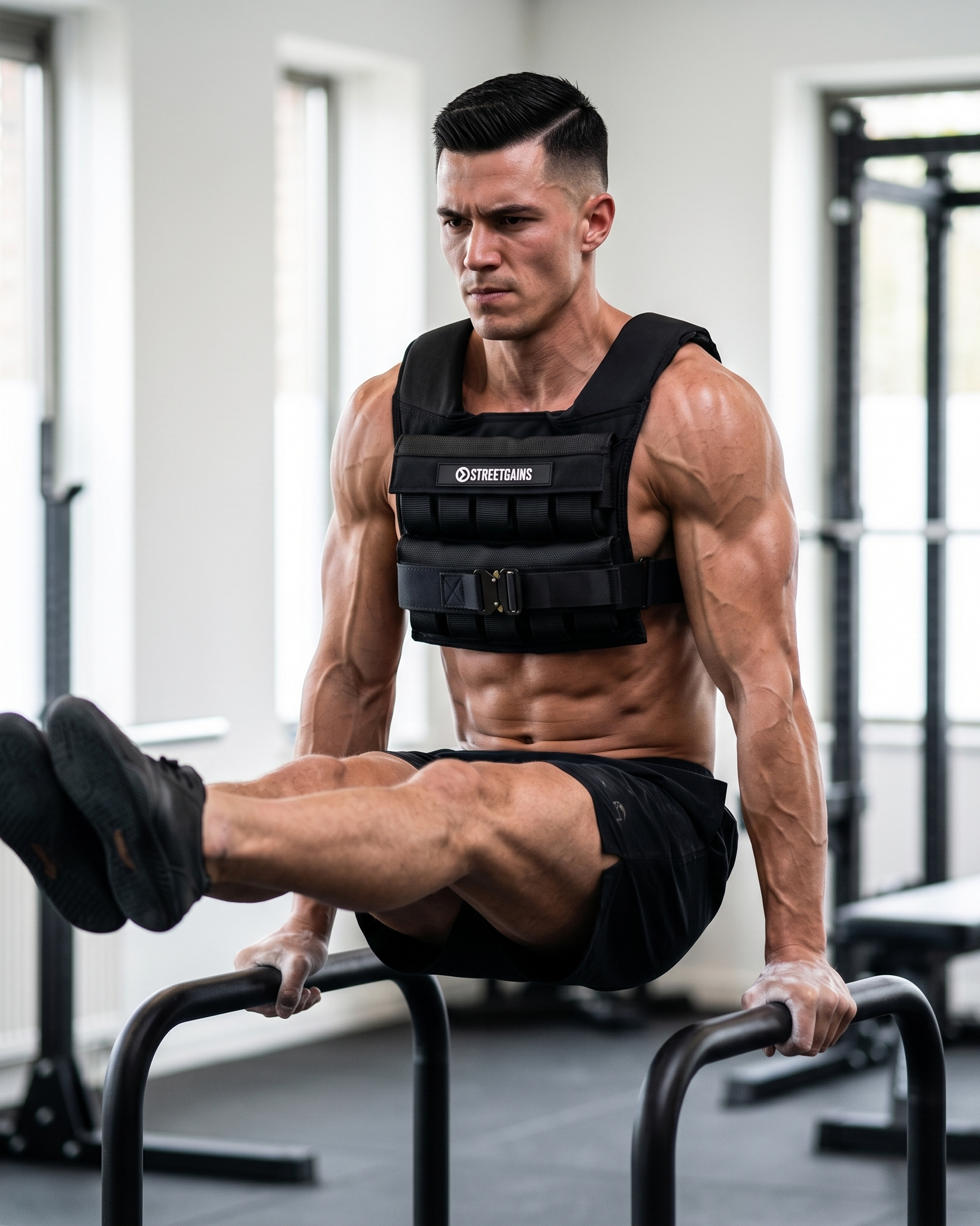 Gilet lesté 20 kg noir – Poids inclus | StreetGains®